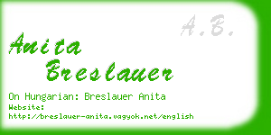 anita breslauer business card